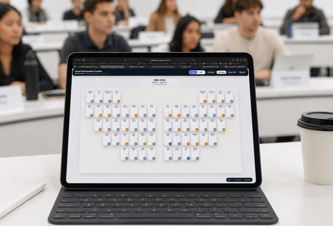 CPT in action Ipad screenshot of CPT in use with students in the background